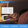 image:imageJALL Digital Alarm Clock with FM Radio for Bedroom 8 Colors Night Light with Charging Port Sleep Sound Machines with Timer Dual Alarm White with White FontWhite With Rgb Font