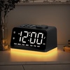 image:imageJALL Digital Alarm Clock with FM Radio for Bedroom 8 Colors Night Light with Charging Port Sleep Sound Machines with Timer Dual Alarm White with White FontBlack With White Font