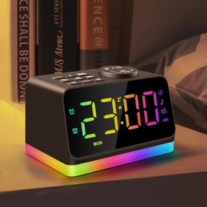 image:imageJALL Digital Alarm Clock with FM Radio for Bedroom 8 Colors Night Light with Charging Port Sleep Sound Machines with Timer Dual Alarm White with White FontBlack With Rgb Font