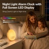 image:imageJALL Full Screen Dimmer Sunrise Alarm Clocks for Bedrooms Wake Up Light with FM Radio 25 White Noise Sleep Sounds Bluetooth Speaker Dual Alarms Bedside Clock for Heavy SleepersWood Grain