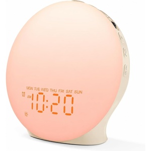image:imageJALL Full Screen Sleep Sound Machine Sunrise Alarm Clock with 25 White Noise Nature Sounds Wake Up Light for Bedrooms HiFi Bluetooth Speaker 8Hour Sleep TimerCream