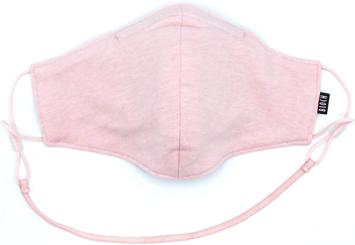 Bloch unisexadult Adult Soft Stretch Reusable Face Mask With Lanyard and Moldable Nose Pad Pack of 3Light Pink