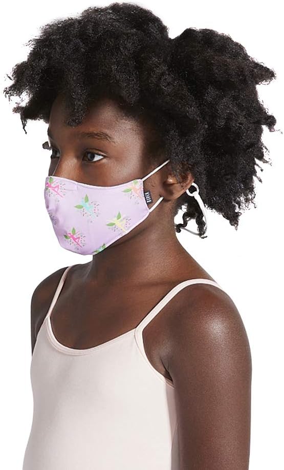 Bloch unisexchild Childrens Soft Stretch Reusable Face Mask With Lanyard and Moldable Nose Pad Pack of 3 Assorted PrintsAssorted Prints 3