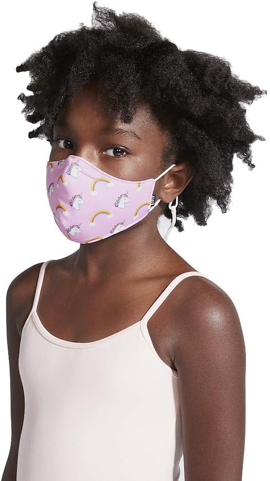 Bloch unisexchild Childrens Soft Stretch Reusable Face Mask With Lanyard and Moldable Nose Pad Pack of 3 Assorted PrintsAssorted Prints 3