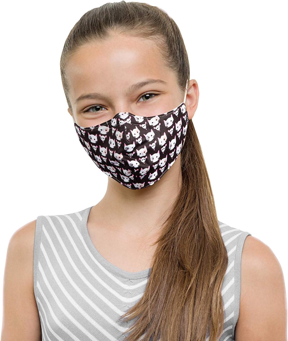 Bloch unisexchild Childrens Soft Stretch Reusable Face Mask With Lanyard and Moldable Nose Pad Pack of 3 Assorted PrintsAssorted Prints 3
