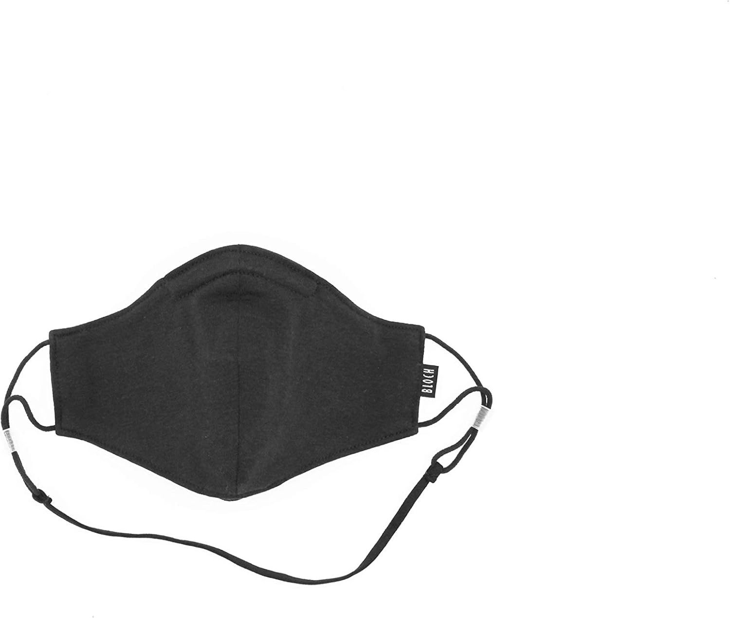 Bloch unisexchild Childrens Soft Stretch Reusable Face Mask With Lanyard and Moldable Nose Pad Pack of 3Black