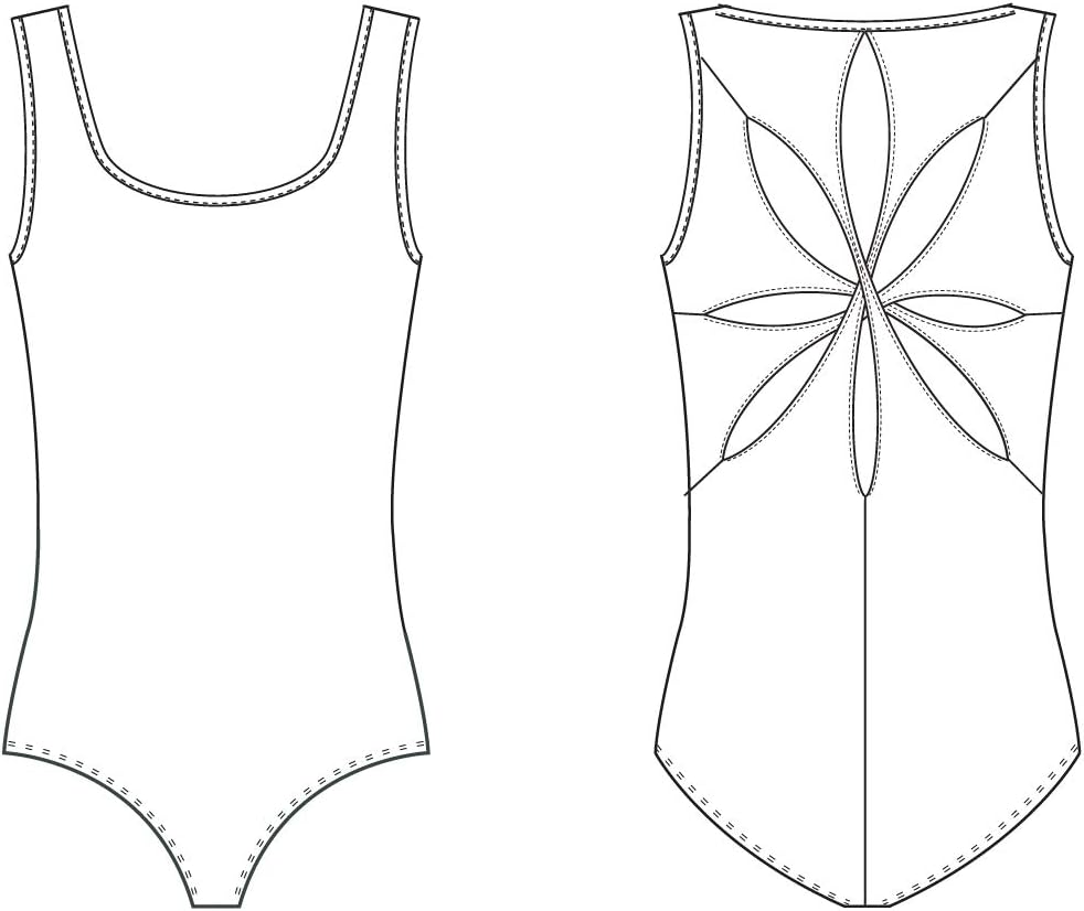 Mirella Girls Flower Back Dance Tank LeotardLilac