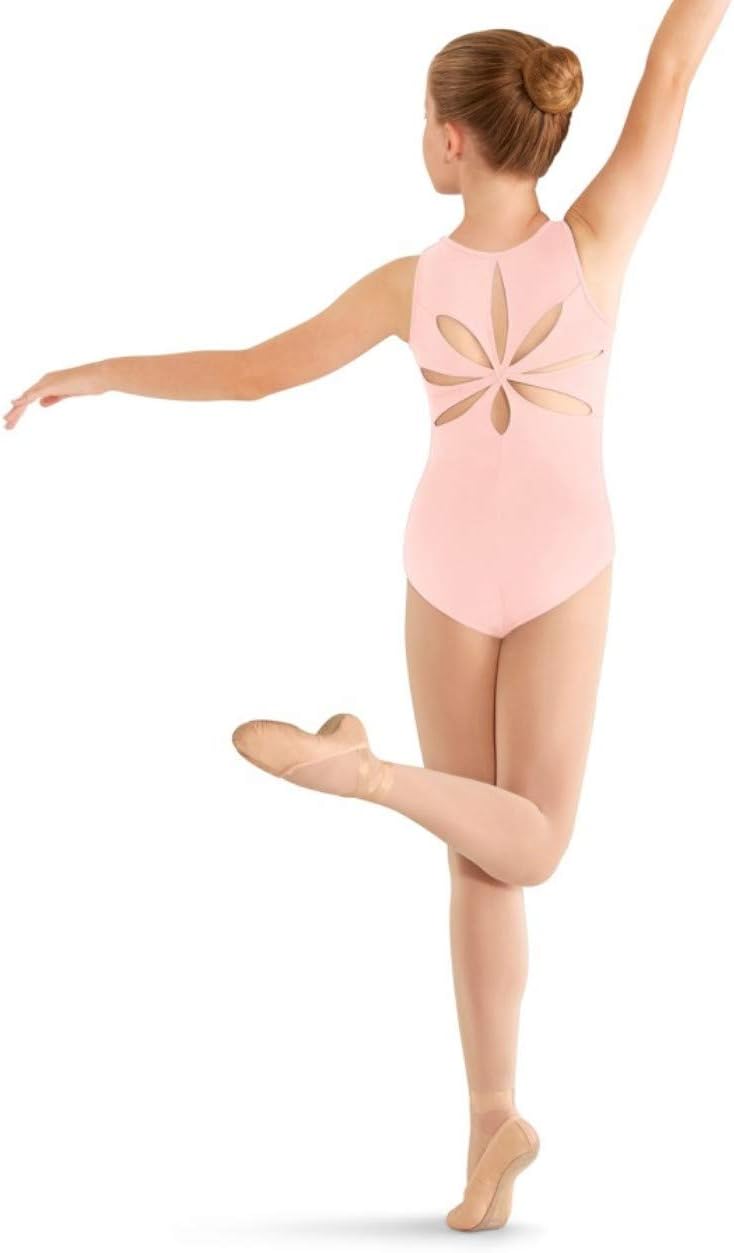 Mirella Girls Flower Back Dance Tank LeotardPink