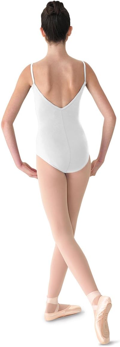 Mirella Womens Classic Scoop Front VBack Camisole Dance LeotardWhite