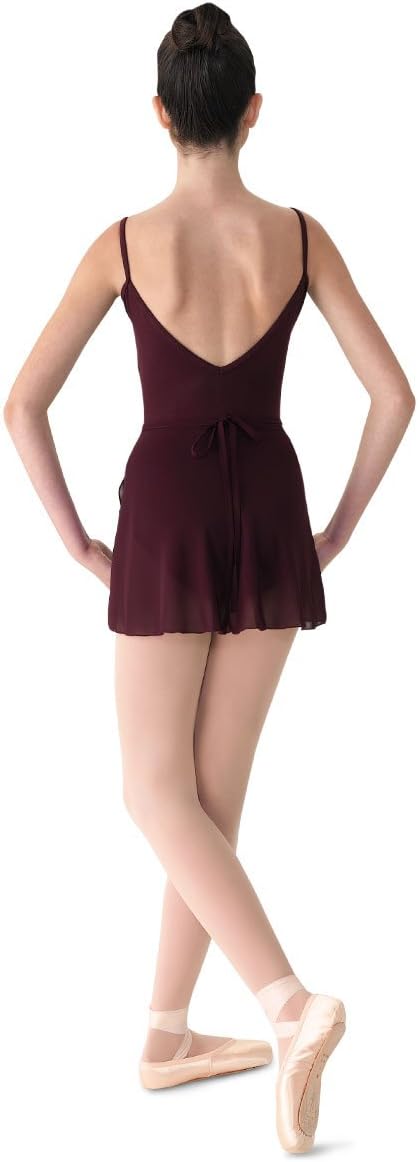 Mirella Womens Georgette Wrap Dance SkirtBurgundy