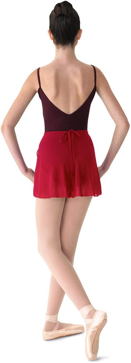 Mirella Womens Georgette Wrap Dance SkirtGarnet
