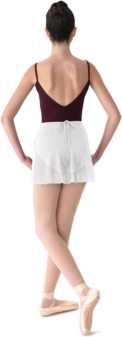 Mirella Womens Georgette Wrap Dance SkirtWhite