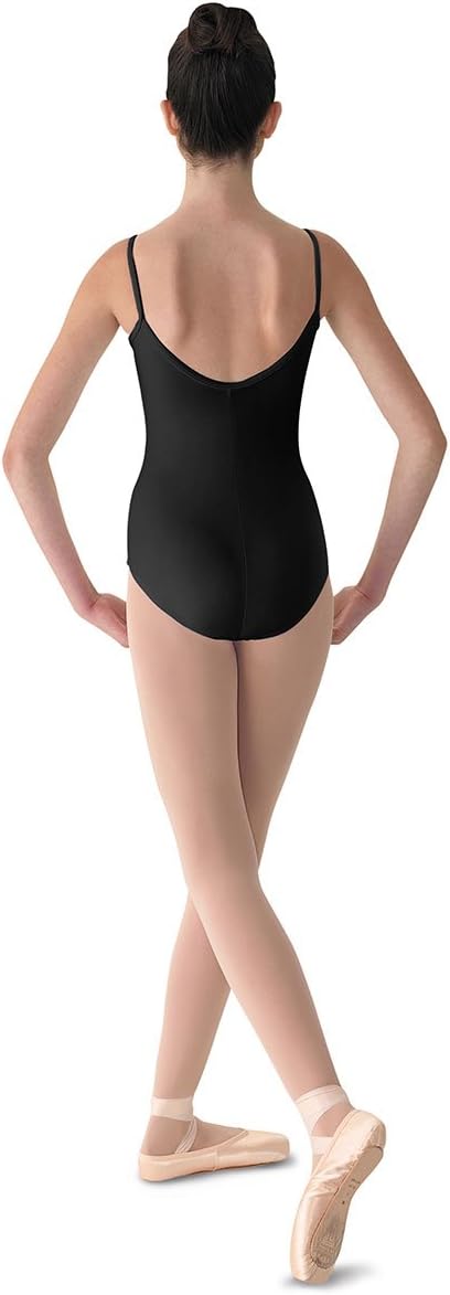 Mirella Womens Microlux Princess Seam VFront Camisole Dance LeotardBlack