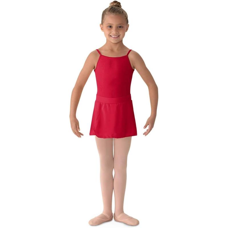 Mirella Girls Georgette Mock Wrap SkirtGarnet