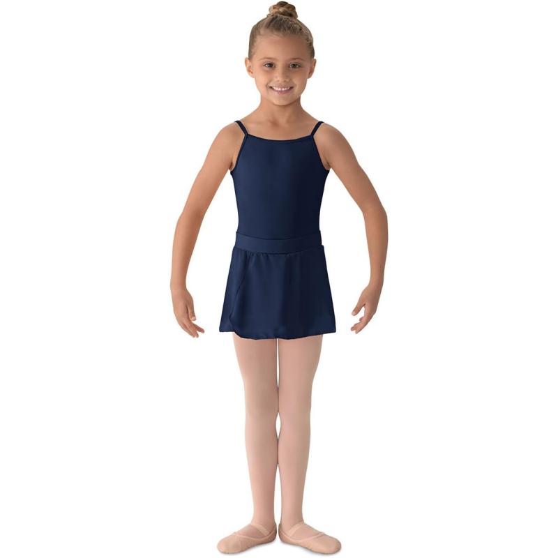 Mirella Girls Georgette Mock Wrap SkirtNavy