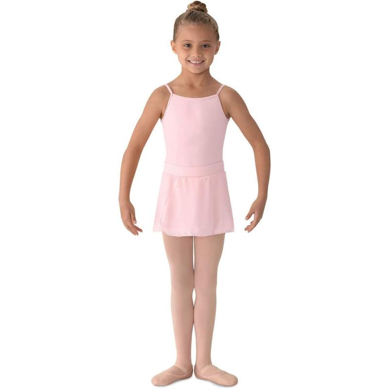 Mirella Girls Georgette Mock Wrap SkirtPink