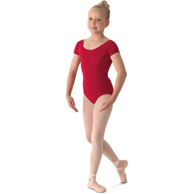 Mirella Girls Princess Seam Cap Sleeve Dance LeotardGarnet