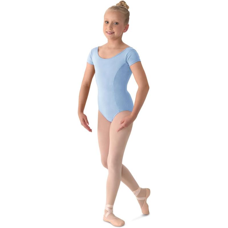 Mirella Girls Princess Seam Cap Sleeve Dance LeotardLight Blue
