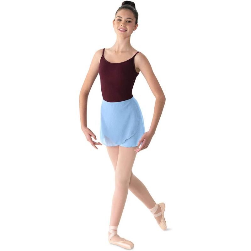 Mirella Womens Georgette Wrap Dance SkirtLight Blue