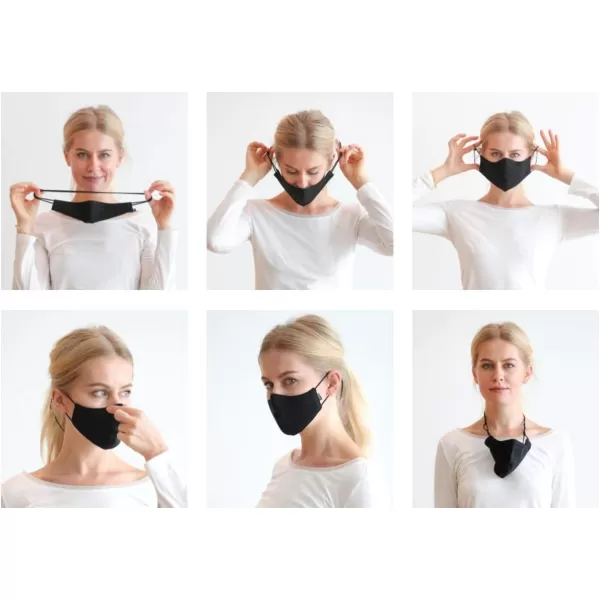 Bloch Adult Soft Stretch Reusable Face Mask with Lanyard and Moldable Nose Pad Pack of 3White