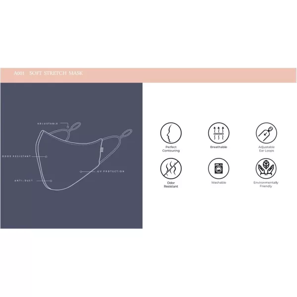 Bloch Soft Stretch Reusable Face Mask Pack of 3White