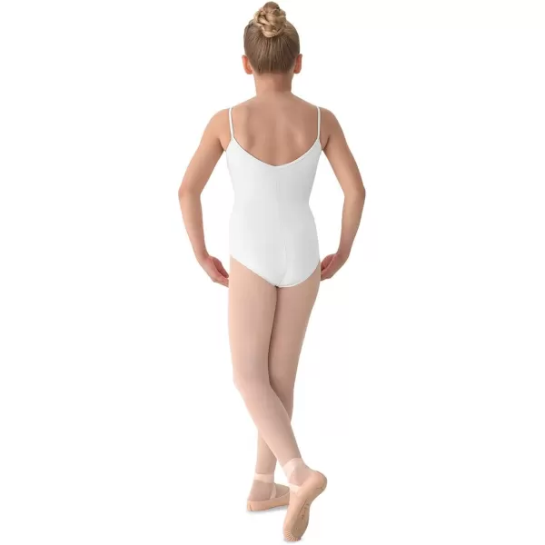 Mirella Girls Classic VBack Camisole Dance LeotardWhite
