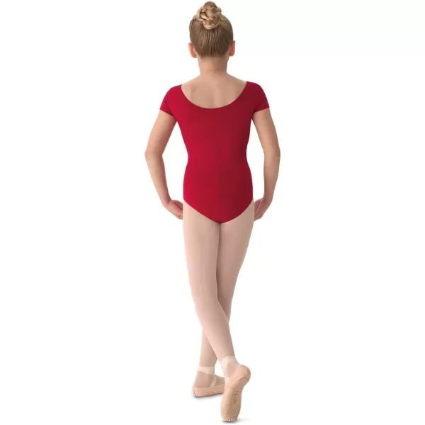 Mirella Girls Princess Seam Cap Sleeve Dance LeotardGarnet