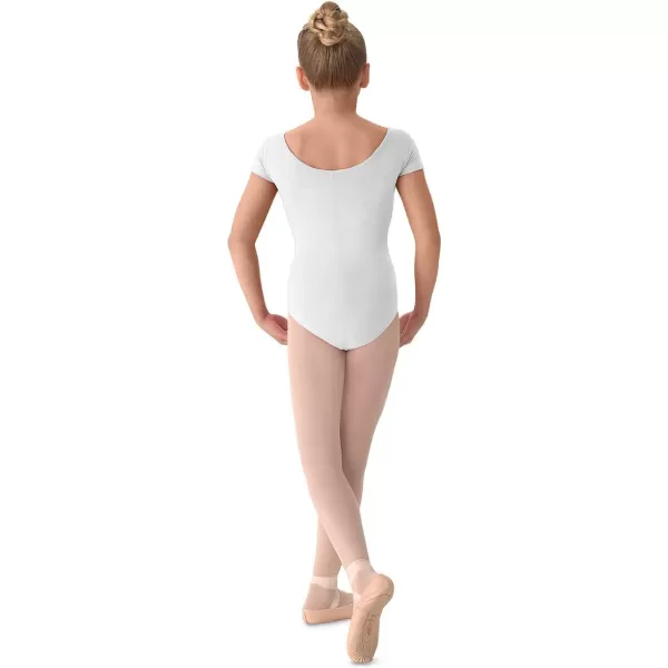 Mirella Girls Princess Seam Cap Sleeve Dance LeotardWhite