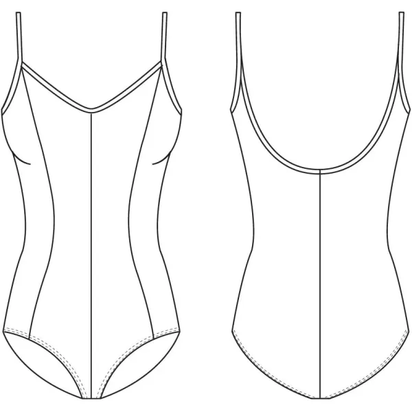 Mirella Womens Microlux Princess Seam VFront Camisole Dance LeotardGrey