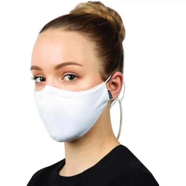 Bloch Adult Soft Stretch Reusable Face Mask with Lanyard and Moldable Nose Pad Pack of 3White