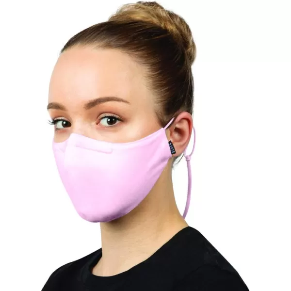 Bloch unisexadult Adult Soft Stretch Reusable Face Mask With Lanyard and Moldable Nose Pad Pack of 3Light Pink