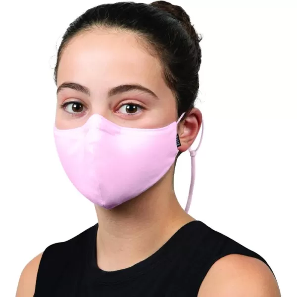 Bloch unisexchild Childrens Soft Stretch Reusable Face Mask With Lanyard and Moldable Nose Pad Pack of 3Light Pink