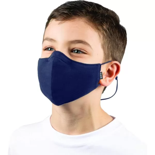Bloch unisexchild Childrens Soft Stretch Reusable Face Mask With Lanyard and Moldable Nose Pad Pack of 3Navy