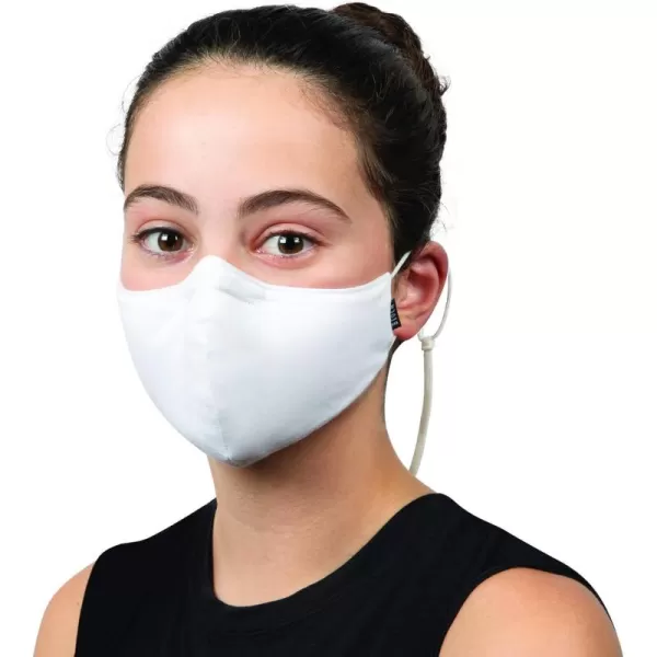 Bloch unisexchild Childrens Soft Stretch Reusable Face Mask With Lanyard and Moldable Nose Pad Pack of 3White