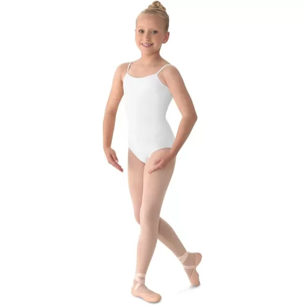 Mirella Girls Classic VBack Camisole Dance LeotardWhite