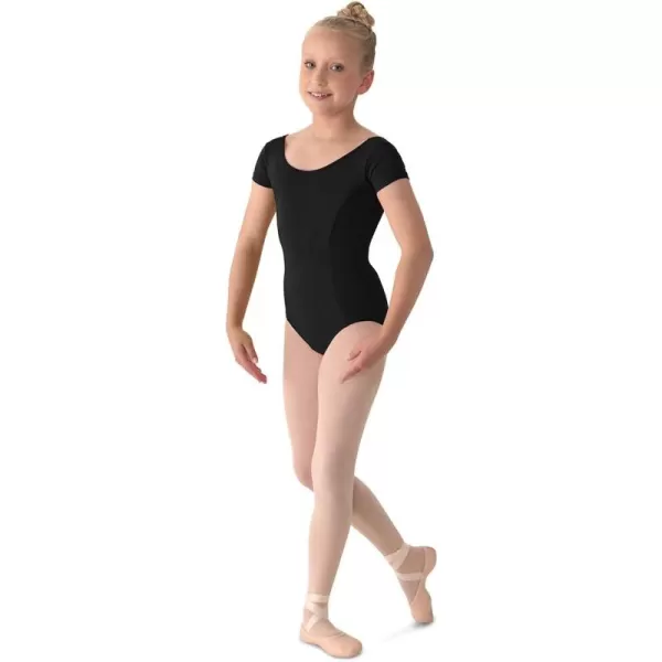 Mirella Girls Princess Seam Cap Sleeve Dance LeotardBlack