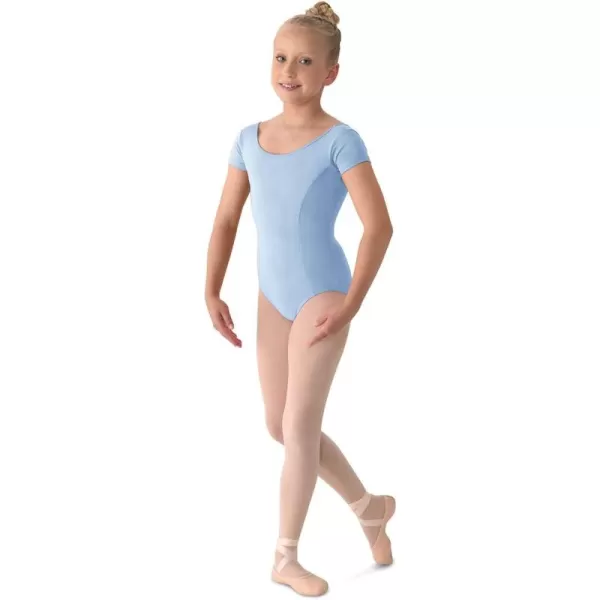 Mirella Girls Princess Seam Cap Sleeve Dance LeotardLight Blue