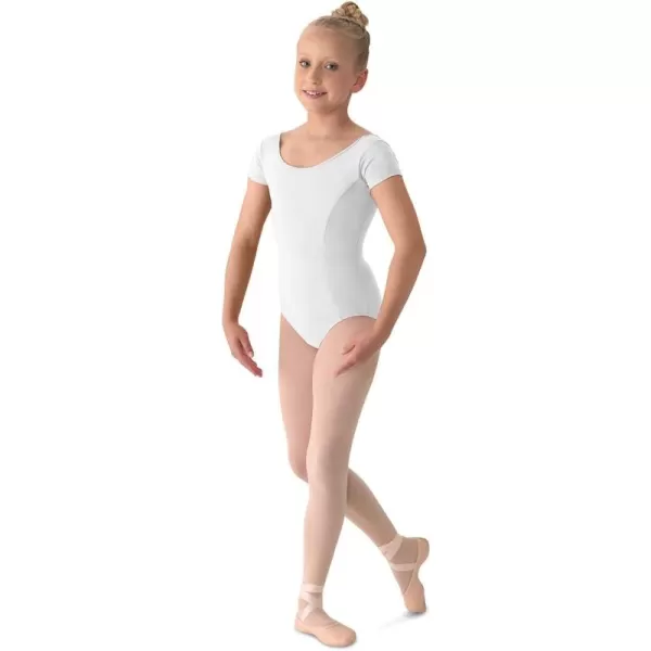 Mirella Girls Princess Seam Cap Sleeve Dance LeotardWhite