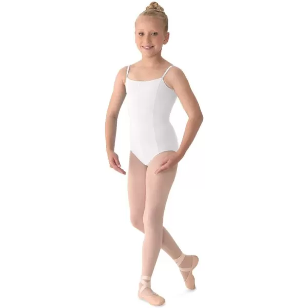 Mirella Girls Princess Seam VFront Camisole Dance LeotardWhite