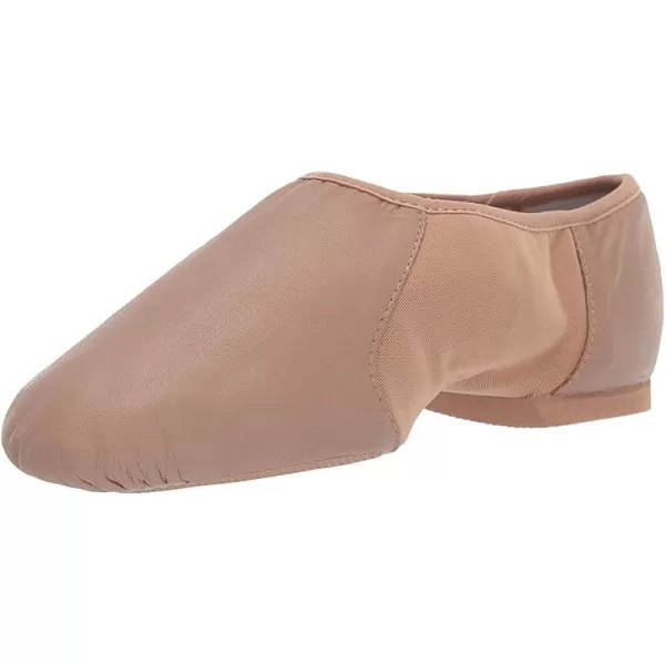 imageBloch Womens NeoFlex SlipOn Leather Jazz Shoes Neoprene SlipOn Split Sole with EVA Forefoot and Heel Pads High Durability Superior Fit Flexibility Step DancingBeige Bronceado