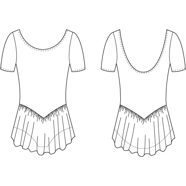imageBLOCH Dance Girls Tiffany Short Sleeve Leotard with SkirtBlack