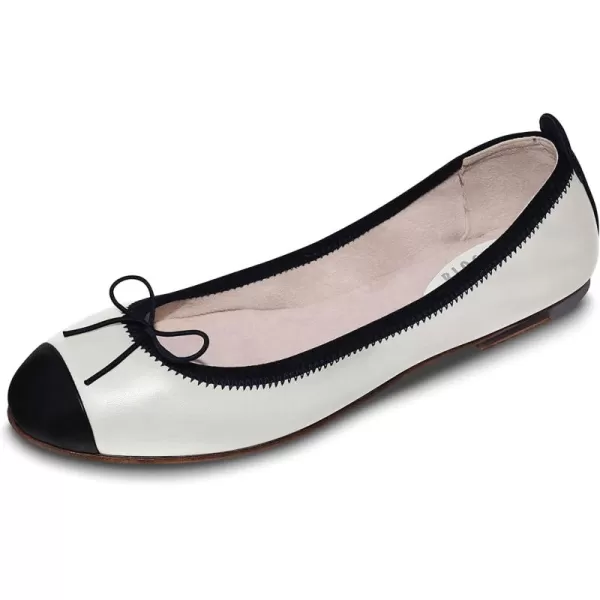 imageBloch Womens Rigel Ballet FlatWhite Black Leather