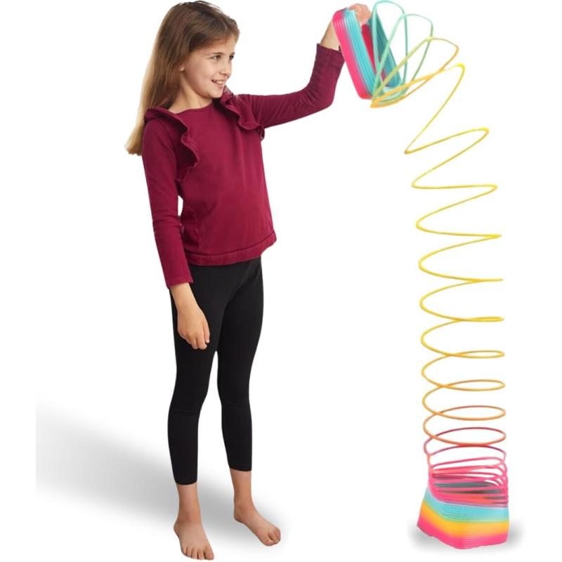 imageLiberty Imports 6quot Jumbo Rainbow Coil Spring  Giant Classic Novelty Toy Big Fun Large Magic Walking Magic Spring for Fidget and Stress Relief  Great Gift for Kids Adults SquareSquare