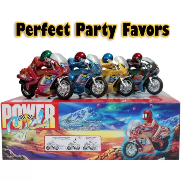 imageLiberty Imports 12 PCS Motorcycle with Driver Toys for Kids  55quot Push and Go Friction Powered Mini Moto Bike with Rider  Colorful Biker Bulk Pack Party Favors Supplies