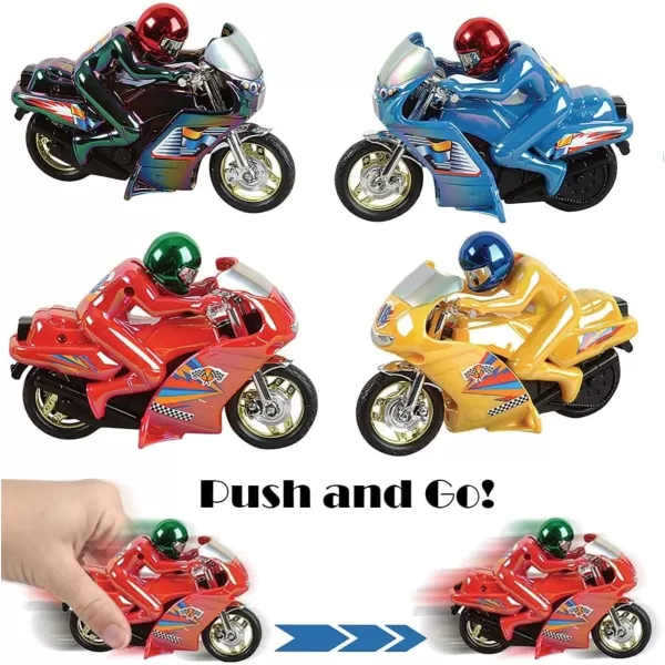imageLiberty Imports 12 PCS Motorcycle with Driver Toys for Kids  55quot Push and Go Friction Powered Mini Moto Bike with Rider  Colorful Biker Bulk Pack Party Favors Supplies