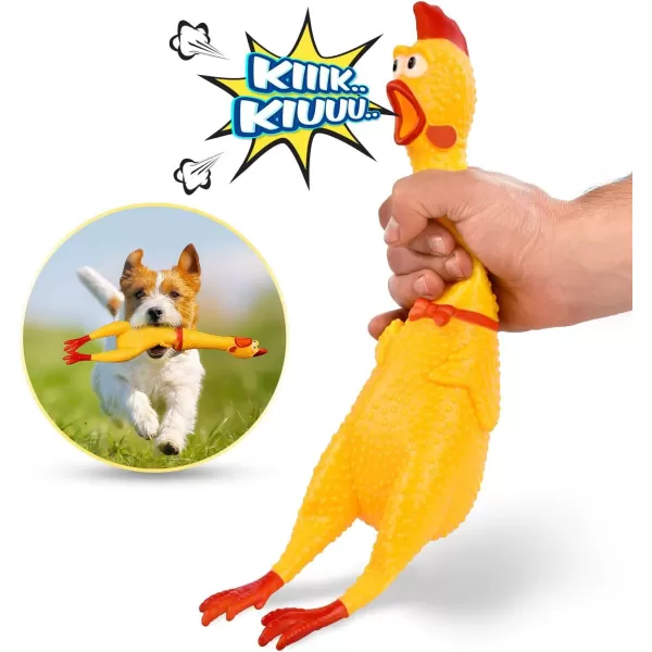 imageLiberty Imports 3 Pack Rubber Chicken Toy 14quot Screaming Squawking Practical Joke Prank Noisemaker Novelty Gag Gifts Party Favor Toys