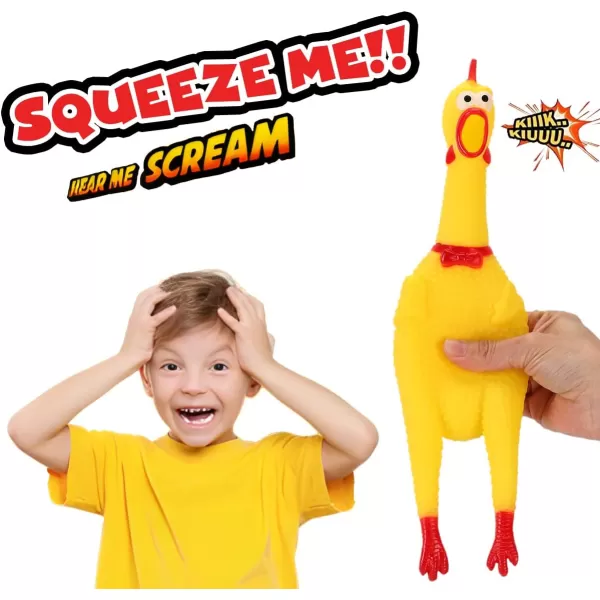 imageLiberty Imports 3 Pack Rubber Chicken Toy 14quot Screaming Squawking Practical Joke Prank Noisemaker Novelty Gag Gifts Party Favor Toys