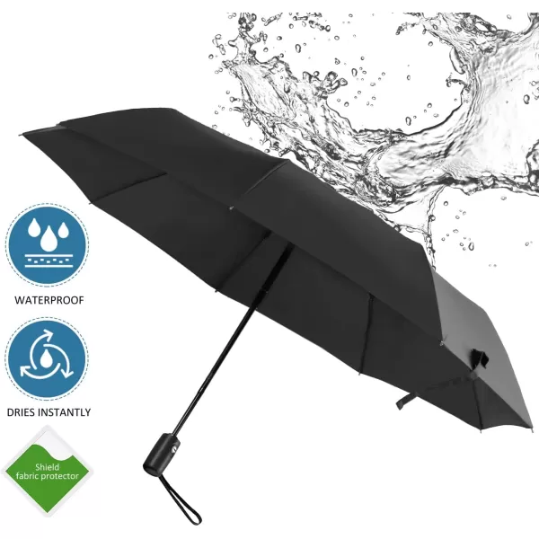 imageLiberty Imports 3 Pack Windproof Travel Rain Umbrellas  Compact Light Automatic Strong and Portable  for Men and WomenEdition 1  Black  Grey  Blue