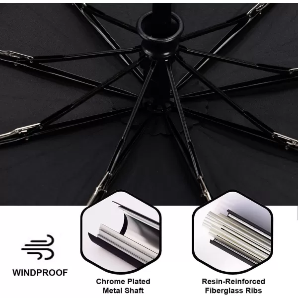 imageLiberty Imports 3 Pack Windproof Travel Rain Umbrellas  Compact Light Automatic Strong and Portable  for Men and WomenEdition 4  Black
