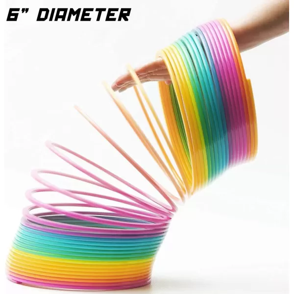 imageLiberty Imports 6quot Jumbo Rainbow Coil Spring  Giant Classic Novelty Toy Big Fun Large Magic Walking Magic Spring for Fidget and Stress Relief  Great Gift for Kids Adults SquareRound